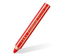 STAEDTLER Noris junior 140 matite colorate 3 in 1 - Rosso, 6 pezzi | Spessi, pastelli a cera, acquerelli e matite colorate, resistenti alla rottura - per bambini - Codice articolo 140-2