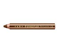 STAEDTLER Noris junior 140 matite colorate 3 in 1 Van Dyke Marrone, 6 pezzi | Matite spesse, colorate, a cera e acquerellabili, resistenti alla rottura - per bambini - Codice articolo 140-76