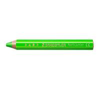 STAEDTLER Noris junior 140 matite colorate 3 in 1 - verde neon, 6 pezzi | Matite spesse, colorate, a cera e per acquerello, resistenti alla rottura - per bambini - Codice articolo 140-F5