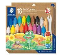STAEDTLER Noris Junior 224 C18 - Pastelli a cera per bambini dai 2 anni in su, c