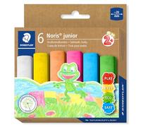 STAEDTLER Noris junior 2365 Gessetti da strada - 6 colori, maxi | Gessetti vivaci a bassa polverosità per esterni - si lavano facilmente con acqua - Art.-Nr. 2365 C6