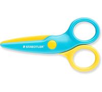 Staedtler Noris Junior 965 40 BK - Forbici di sicurezza per destrorsi per bambini dai 2 anni in su, Blu/Giallo, Confezione da 1