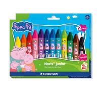 STAEDTLER Noris junior pastelli a cera Peppa Pig set da 12 - pastelli spessi per colorare grandi superfici e tecniche creative - per le piccole mani