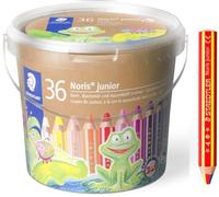 STAEDTLER Noris junior Set 3in1 matite colorate, pastelli a cera e acquerelli, ideale per bambini piccoli, 36 colori, temperino e matita arcobaleno