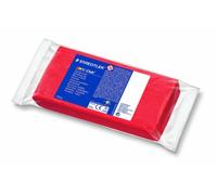 STAEDTLER Noris, plastilina modellabile, panetto grande rettangolare da 1 chilo, colore rosso, ideale per la scuola, 8421-2