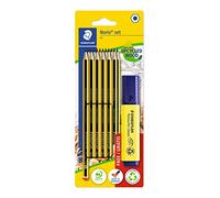 STAEDTLER 120 BK12P1 special pack of 12 Noris HB pencils with FREE neon yellow T