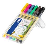 Staedtler Noris Writing pen 307 Fineliner, alloggiamento in 97% plastica riciclata a norma ISO 14021, scatola con 6 fineliner in colori assortiti, 307 SB6