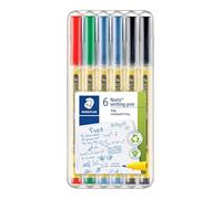 STAEDTLER Noris Writing pen 307 Fineliner, cassa in 97% plastica riciclata, scatola con 6 fineliner in colori assortiti, 307 SB6DE