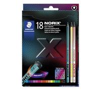 STAEDTLER NORIX Matite Colorate Confezione da 16 + 2 Matite - Matite colorate creative con colori brillanti - Matite resistenti alla rottura con superficie soft antiscivolo - Design nero