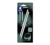 STAEDTLER NORIX SBK2-3 - Matite HB per disegnare e scrivere, include 2 matite HB, temperino e gomma, colore verde francese, 4 pezzi