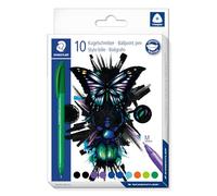 Staedtler Penna a sfera triangolare Cool & cute, larghezza linea M circa 1,00 mm, per scrittura rilassata, 10 penne a sfera in colori assortiti in astuccio di cartone, 4320 MC10