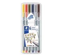 Staedtler Penna, Fineliner Triplus boho, Custodia 6 colori, 334SB6CS13