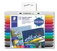 STAEDTLER - Pennarello a doppia punta, 12 pezzi, assortito, 3190 TB12