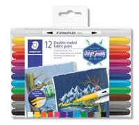 STAEDTLER - Pennarello a doppia punta, 12 pezzi, assortito, 3190 TB12