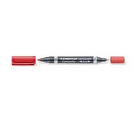 STAEDTLER 348RT - Permanent Duo, F 0,6 mm e M 1,5 mm, rosso