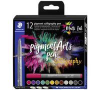Staedtler Pennarello in fibra pigment calligraphy pen 375 C12 colori assortiti