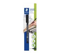 STAEDTLER Pennarello permanente Lumocolor, nero, Superfein circa 0,4 mm, resistente alle sbavature e all'acqua, prodotto in Germania, ricaricabile, lunga durata, 1 penna universale nera su carta