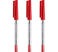 STAEDTLER Penne a sfera 430 stick medie da 0,5 mm, penna a sfera liscia, inchiostro rosso, confezione da 3