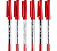 Staedtler Penne a sfera a punta media, 0,5 mm, 430 m, punta liscia, inchiostro rosso, confezione da 6