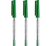Staedtler Penne a sfera da 0,5 mm 430 stick con penna a sfera liscia - inchiostro verde - confezione da 3