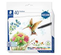 STAEDTLER Penne Fineliner Design Journey per colorare per adulti, 40 colori assortiti, confezione da 40, 334 C40-C