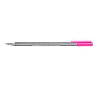 STAEDTLER penne rosa fluo Triplus fineliner, punta fine rinforzata in metallo 0.3 mm, fusto triangolare ergonomico, confezione da 10 fineliner, 334-221