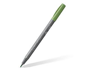 STAEDTLER Pigment Arts 371-57 - Penna a pennello, confezione da 10, colore: Verde oliva