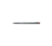 Staedtler Pigment Liner, rosso, larghezza linea 0,5 mm, inchiostro pigmentato per documenti, punta lunga in metallo, lunga durata, 10 fineliner in scatola di cartone, 308 05-2