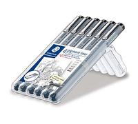 Staedtler Pigment Liner 308 SB6P, 4 pcs e 2 pz Gratis, in scatola, 6er Box + 1.2mm Extra