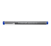 STAEDTLER Pigment Liner, blu, larghezza linea 0,3 mm, inchiostro pigmentato per documenti, punta lunga in metallo, lunga durata, 10 fineliner in scatola di cartone, 308 03-3