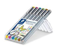 Staedtler Pigment Liner - Penne Gel Colorate ad Asciugatura Rapida, Penne Punta Fine Ideali per Disegno Tecnico e Scrittura, Set Penne Indelebili per Cancelleria Scuola Università e Ufficio, 6 Pezzi
