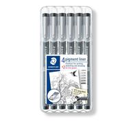 Staedtler Pigment Liner - Penne Nere con Inchiostro ad Asciugatura Rapida, Penne