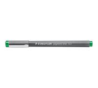 STAEDTLER Pigment Liner, verde, larghezza linea 0,3 mm, inchiostro pigmentato per documenti, punta lunga in metallo, lunga durata, 10 fineliner in scatola di cartone, 308 03-5