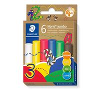 STAEDTLER Plastilina Noris Jumbo, morbida e indeformabile, ideale per scuola e asilo, 6 bastoncini da 16 g in colori assortiti in astuccio di cartone, 842 C6