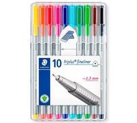 Staedtler Triplus Fineliner Punta 10 Penne IN il Pacchetto Scrittura Strumenti