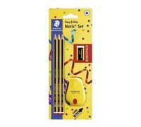 Staedtler 120 SBK3P2 Noris edizione limitata Happy Birthday confezione da 3 matite Noris grafite HB, gomma Noris e temperamatite Noris