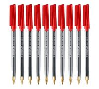 Staedtler - Set di 10 Penne Stick 430 Punta Media Rosso