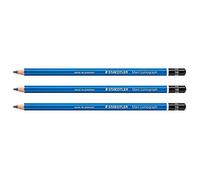 Staedtler - Set di 3 Matite Carta Mars Lumograph 100 Mina 2 mm Blu 9B