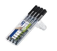 STAEDTLER 319WP4 - Set di pennarelli permanenti S/ F/ M/ B, nero