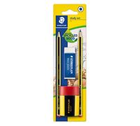 Staedtler set scuola Study Set, comprendente 2 matite Noris HB, una gomma Mars Plastic e un temperamatite Noris con serbatoio, 120 511BKD