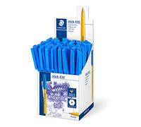 STAEDTLER Stick 430 M, confezione espositore da 50 penne a sfera di colore blu, larghezza di tratto fine, 430 F-3CP5