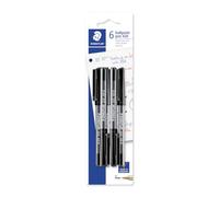 STAEDTLER stick 430 penna a sfera - Nero, confezione da 6, M | Con cappuccio e clip, il sistema di compensazione della pressione evita perdite - affidabile - Codice articolo 430M9BK6D