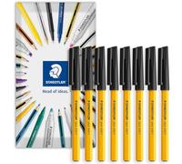 STAEDTLER Stick 430F - Penna a sfera, punta fine da 0,3 mm, confezione da 8 pezzi, colore: nero