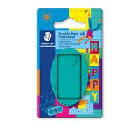 Staedtler Temperamatite doppio con contenitore per rifiuti, per matite di piombo e colori spessi e sottili, temperamatite, temperamatite estraibile, una temperamatite in colori assortiti, 512PS2BKHA