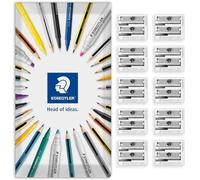 STAEDTLER Temperamatite in metallo a doppio foro - 510 20 - Confezione da 10 temperamatite in busta regalo
