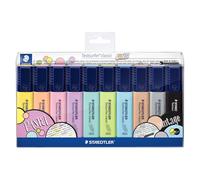 STAEDTLER Textsurfer Classic 364 Evidenziatori - 10 pz, pastello & vintage | Punta scalpello 1-5 mm, inchiostro a base d’acqua - tinte tenui assortite - Art.-Nr. 364 CWP10