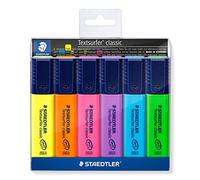 STAEDTLER Textsurfer Classic 364 Evidenziatori - 6 colori, ricaricabili | Punta scalpello 1-5 mm, INK·JET SAFE - materiale riciclato, ricaricabili - Art.-Nr. 364 WP6