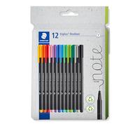 STAEDTLER Triplus 334 C12 - Pennarelli a punta fine, 12 pezzi, colori assortiti, confezione da 12