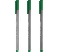 STAEDTLER Triplus 334 - Pennarelli a punta fine, 0,3 mm, confezione da 3, colore: verde
