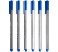 STAEDTLER Triplus 334 - Pennarelli a punta fine, 0,3 mm, confezione da 6, colore: blu